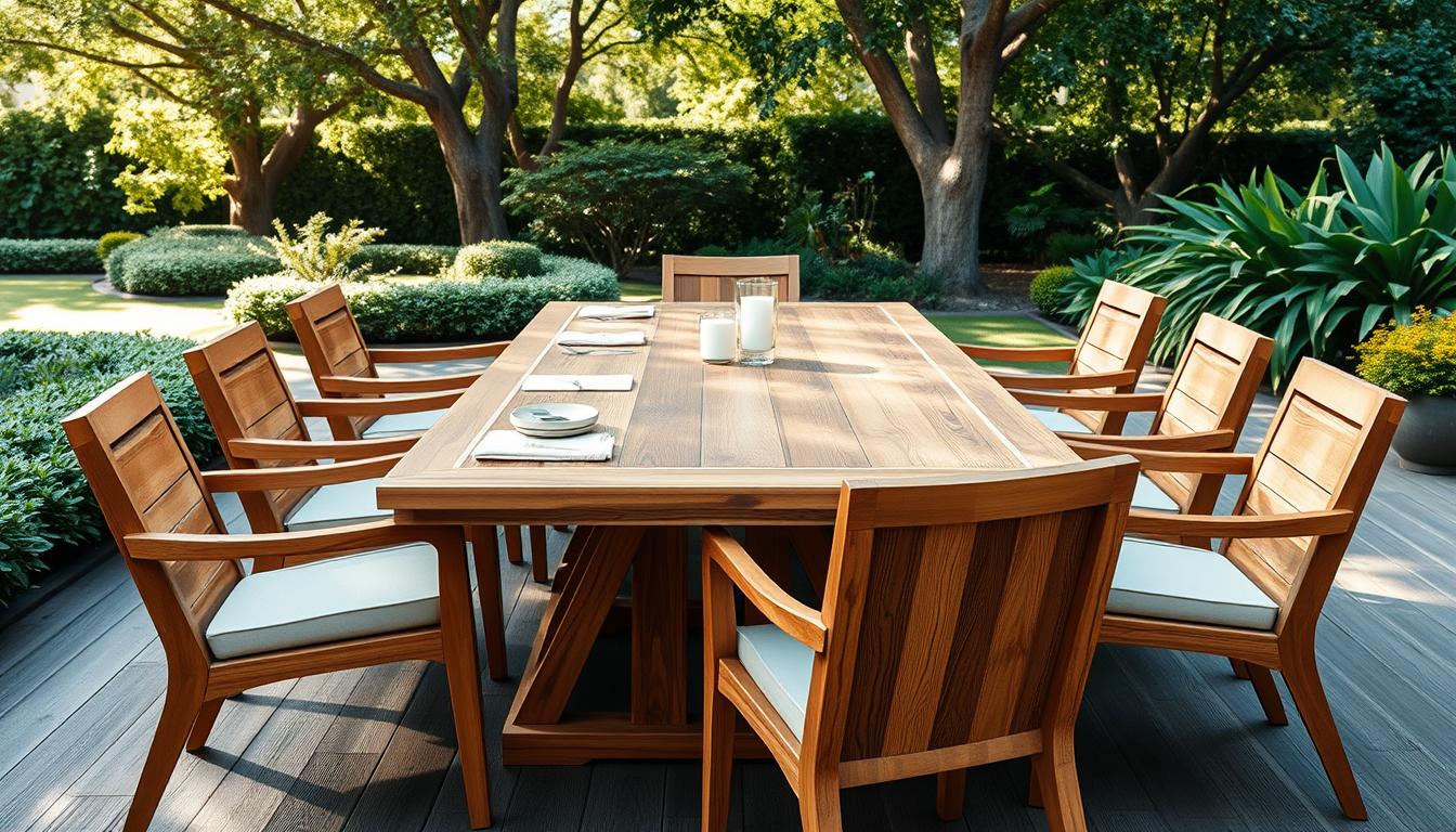 teak wood outdoor dining table