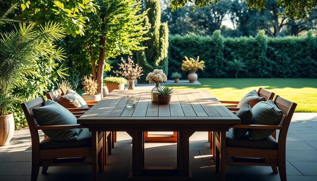 teak wooden garden table