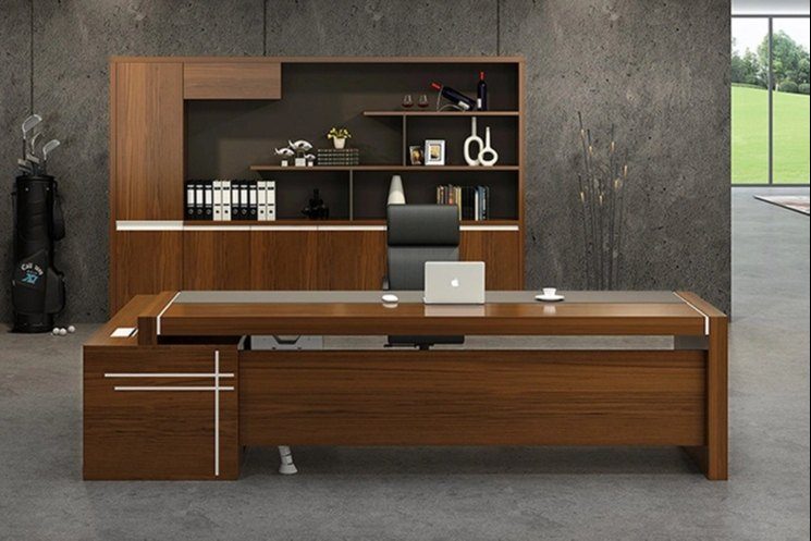 beli meja kayu kantor modern custom surabaya